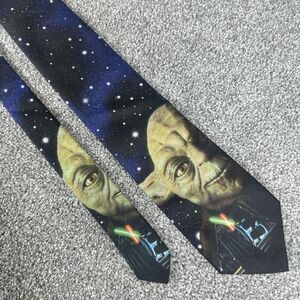 Vintage Ralph Marlin Yoda Tie USA 57"x4" Star Wars Darth Vader Luke Skywalker